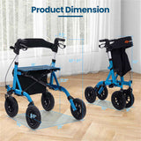 Outdoor Rolling Rollator Walker 9.5" All-Terrain Wheels, 6-Level Adjustable , Foldable, 42525850
