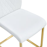 Modern dining chairs, dining room chairs, and golden leg cushioned chairs made of artificial W1151107095