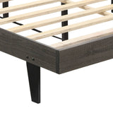 Brown and Weathered Grey Upholstered Queen Bed B062P181288