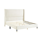 Rozitta Beige Velvet Wingback Platform Bed, Queen T2574P198388