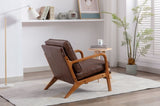 ZNTS COOLMORE Mid Century Modern Accent Chair, Comfy Fabric Living Room Chairs with Solid Wood Frame, W39551245