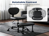 Cross Legged Meditation Office Chair with 360&deg Rotatable Footrest, Height Adjustable Ergonomic 38555068