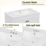 ZNTS 30" White Bathroom Vanity Single Sink, Combo Cabinet Undermount Sink, Bathroom Storage Cabinet WF324043AAK