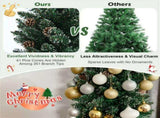 7FT Green Artificial Christmas Tree - 351 Lush Tips, 41 Realistic Pine Cones, Foldable Metal Stand 83960671