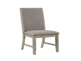 Set of 2 Side Chairs Upholstered Backrest Seat Nailhead Trim Brown Gray Finish Dining Furniture B011P239562