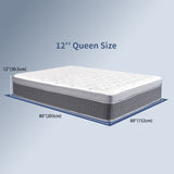 Queen Size Mattress in a Box 12 Inch Memory Foam Hybrid Mattress with Pocketed Springs Medium Firm 12804361