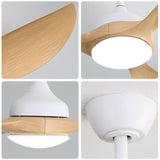 56 Inch Modern Ceiling Fans Dimmable LED Light Quiet DC Reversible Motor for Indoor & Outdoor W934P230465