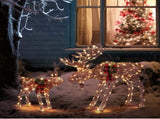 2pcs 4ft 30V 3.6W Moose Family 200LED Leather String Light Garden Moose Decoration Brown 22777896