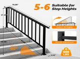 Handrails for Outdoor Steps Fits 5 to 6 Steps 48221729