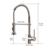 Commercial Kitchen Faucet with Pull Down Sprayer, Single Handle Single Lever Kitchen Sink Faucet W1932P172328