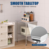 Stainless Steel Table 24 x 30 Inches Metal Work Table Adjustable Undershelves With wheels for W1192P326239