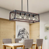 (Same as W1340P155968/L1011-RW) 5-Light Retro Farmhouse Chandelier For Kitchen, Living, Dining W1340P206645