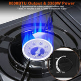 3300W Portable Camping Stove Butane Canister Dual Fuel Burner Piezo Electric Ignition Single Burner 97074926