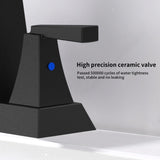 2-Handle Bathroom Sink Faucet Matte Black 4 Inches Centerset Vanity Faucet 3 Hole Bathroom Faucet T3177P277478