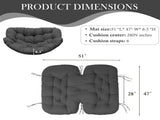 6.3" Outdoor Rocking Chair Cushion Waterproof & Fade-Resistant Egg Lounge Chair Pad with 6 29677756