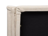 Fontana Wingback Upholstered Platform Bed Frame, King, Sky Neutral Beige Polyester B2719P238226