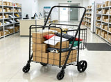 Heavy Duty Folding Grocery Cart, Jumbo Utility Cart with Double Baskets & 360&deg Wheels for 36918691