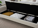 65.55" Wide Modern Upholstered Storage , Napped fabric Bed End Foot Stool With Rolled Armrest, 86972067