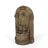 35.25" High Outdoor Weather Resistant Floor Fountain with LED Lights, Light Brown 71768.00LBRN