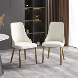 ZNTS Modern PU sponge-filled dining chair, solid wood metal legs, suitable for restaurants, living rooms W1535119452