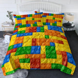 3pcs Funny Dot Building Blocks Comforter Colorful Bricks Thin Bedding Duvet Game Summer Quilt 53560070