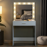 ZNTS Vanity Desk with Mirror and Lights, Dressing Table with Large Drawer, 1 Level Storage Dresser & 3 84566565