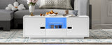 U-Can Modern High Glossy Rectangle Coffee Table, Stylish Center Table with Storage Space, Accent N724P294656K
