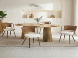 Wicker dining chairs - 4-piece set - Farmhouse soft padded cane back kitchen chair with sponge 81363708