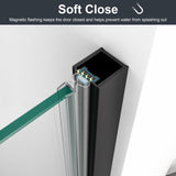 24" W x 72" H Semi-Frameless Circular Pivot Shower Door in Matte Black With 1/4" Thick SGCC W2813P331618