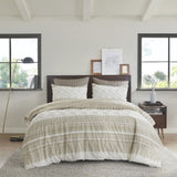 King/Cal King 3 Piece Cotton Duvet Cover Set with Chenille Tufting B035129139