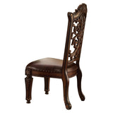 Brown and Cherry Side Chair with Nailhead Trim B062P209284