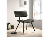 Set of 2 Leather Upholstered Dining Chairs, Espresso and Black B016P225483