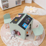 3 Pieces Wooden Kids Table and Chair Set - Inclined Chalkboards Ergonomic 70905908