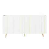 ON-TREND Luxurious Shoe Cabinet with 5 Metal Legs, Modern TV Stand with 4 Adjustable Shelves for TVs N721P191139K