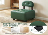 Set of 2 Stackable Small Rolling Stools with Brake Wheels, Compact Shoe Changing Footrest for 59268152