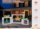 Set of 3 Lighted Iridescent Cut-out Gift Box Christmas Decorations, Pre-lit Holiday Decor with 357 77157291