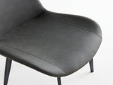 Modern PVC Upholstered Dining Chairs,Armless Side Chairs for Kitchen Dining Room, Set of 2 , Grey & B347P612996
