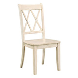 ZNTS Casual White Finish Side Chairs Set of 2 Pine Veneer Transitional Double-X Back Design Dining Room B01143553