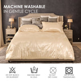 3-piece luxury satin microfiber bedding set, double-sided jacquard pattern, machine washable, 06549802