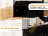 44" Multi-Level Cat Tree Indoor with Sisal Scratching Posts Condo Hammock Hanging Balls Black 92758311