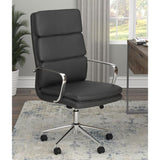 ZNTS Black and Chrome Upholstered Office Chair with Casters B062P145550