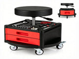 Height Adjustable Rolling Mechanic Stool with 3 Storage Drawers & 4-Compartment Tool Tray, SGS 61634038