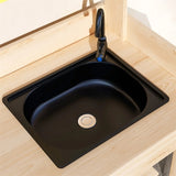 Natural Wood Potting Bench Table, Outdoor Garden Table with Removable Sink and Faucet 51205211