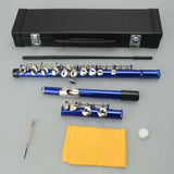 ZNTS Cupronickel C 16-Key Closed Hole Concert Band Flute Blue 28222349