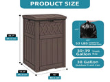 32 Gallon Outdoor Trash Can, Waterproof Resin Garbage Bin with Lid & Drip Tray for Porch Backyard 77315868