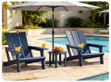 Blue Weatherproof HDPE Outdoor Adirondack Chair, 330LBS Capacity Ergonomic Patio Lounge Chair with 70718361