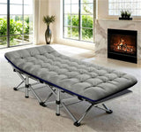Grey outdoor camping bed with mat and handbag, heavy-duty outdoor bed 16455423