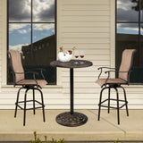 ZNTS Outdoor Bistro Pub Table, Round Patio Bar Height Cocktail Table, Antique Bronze 07814241