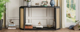 TREXM Unique Arrow-Shaped Design Console Table with Open Shelf and Rattan Side for Living Room and N715P228111B