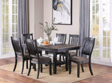 Dark Coffee Fabric Upholstered Side Chairs, Black SR011808